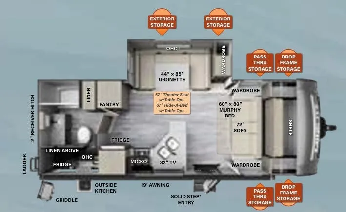 2023 Forest River Rockwood Mini Lite 2507S - Floor plan