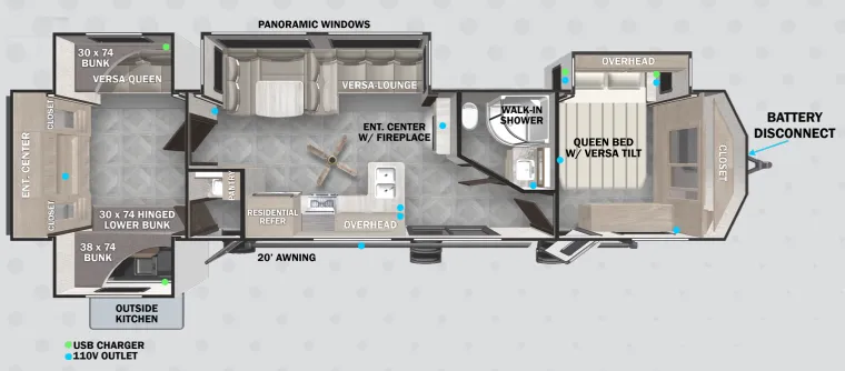 2024 Forest River Wildwood Lodge 42QBQ - Floor plan