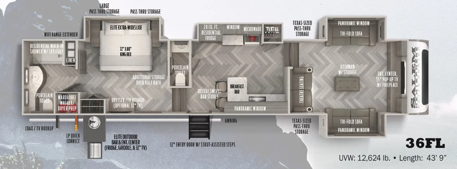 2022 Forest River Salem Hemisphere Elite 36FL - Floor plan
