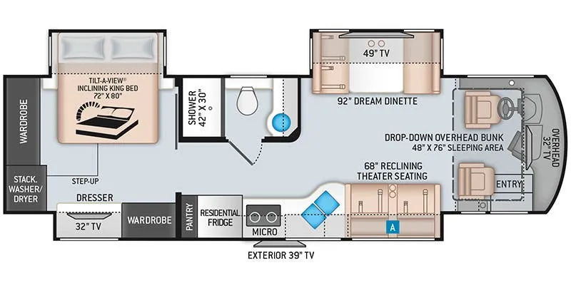 2019 Thor Motor Coach Aria 3401 - Floor plan