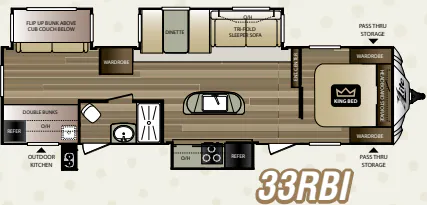 Keystone Cougar XLite 33RBI floor plan