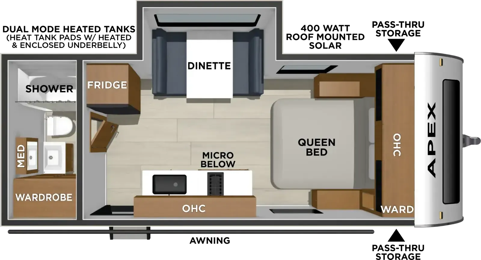 Coachmen Apex Nano 190RBS floor plan