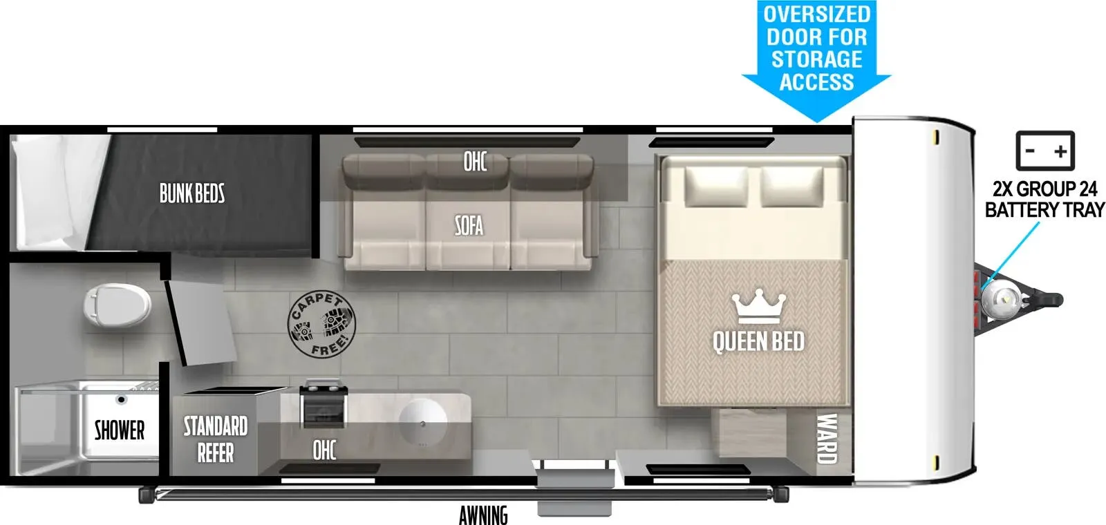 Forest River Wildwood FSX 174BHLE floor plan