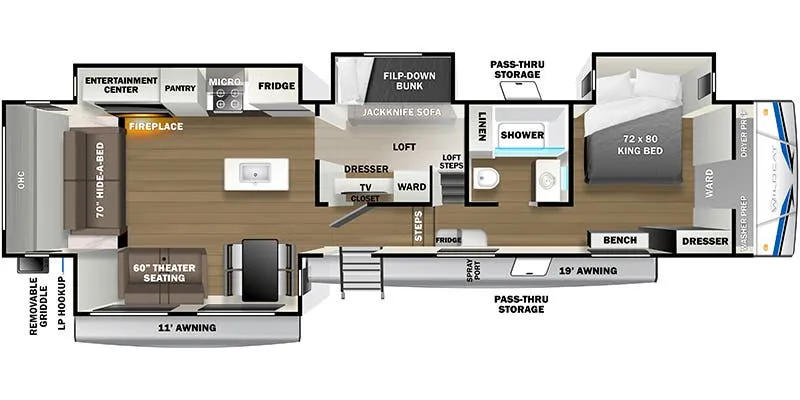 2022 Forest River Wildcat 369MBL - Floor plan