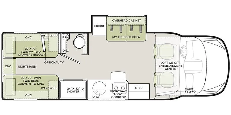 Tiffin Wayfarer 25 TW floor plan
