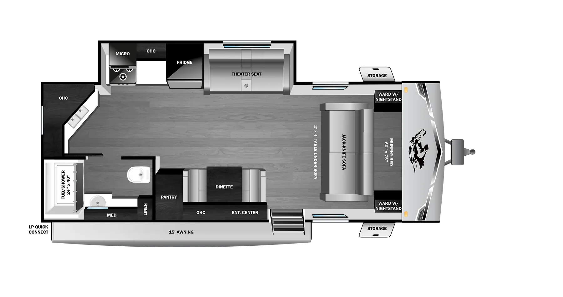 Highland Ridge Open Range Range Lite 211RKM floor plan