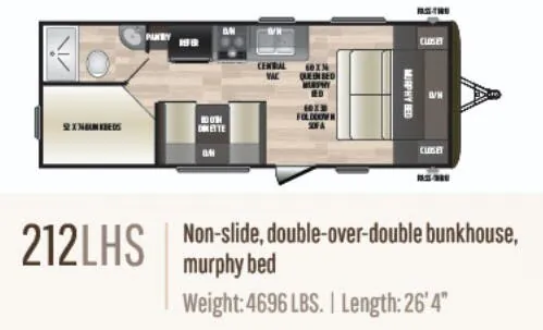 Keystone Hideout LHS 212LHS floor plan