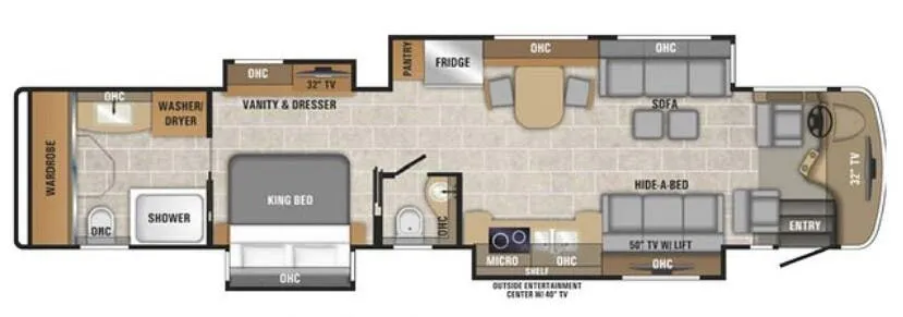 Entegra Coach Cornerstone 45W floor plan