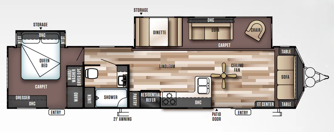 Forest River Wildwood DLX 39FDEN floor plan