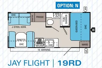 Jayco Jay Flight 19RD floor plan