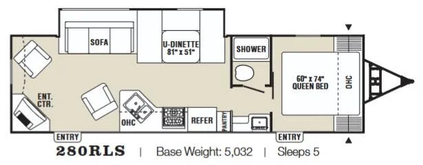 Coachmen Captiva Ultra Lite 280RLS floor plan