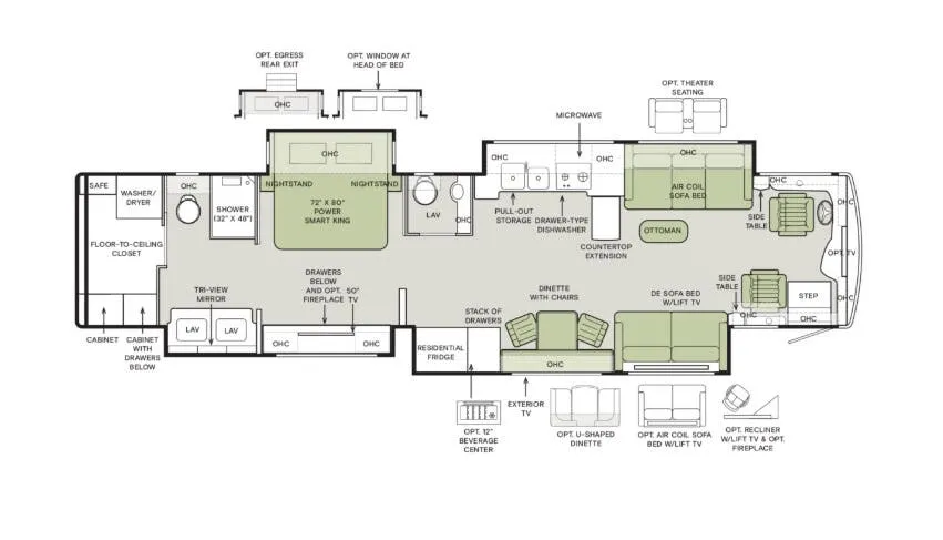 2026 Tiffin Allegro Bus 45 OPP floor plan