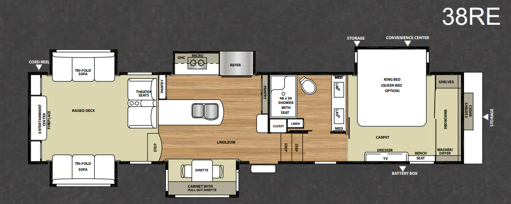 Forest River Riverstone Legacy 38RE floor plan