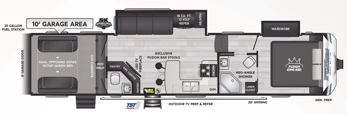 Keystone Fuzion Impact 359 floor plan