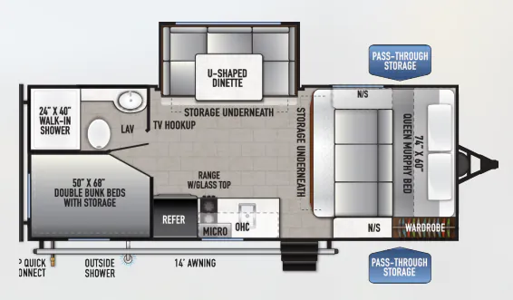 East to West Silver Lake LE 18BHLE floor plan