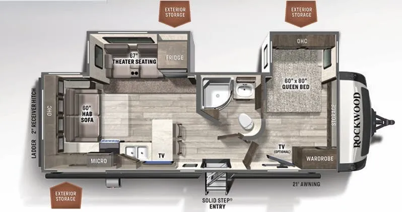 Forest River Rockwood Ultra Lite 2613BS floor plan
