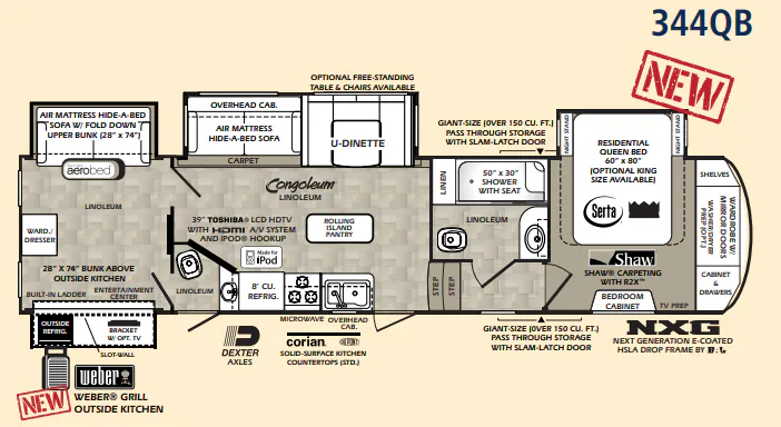 Forest River Wildcat 344QB floor plan