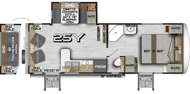 Northwood Arctic Fox North Fork 25Y floor plan