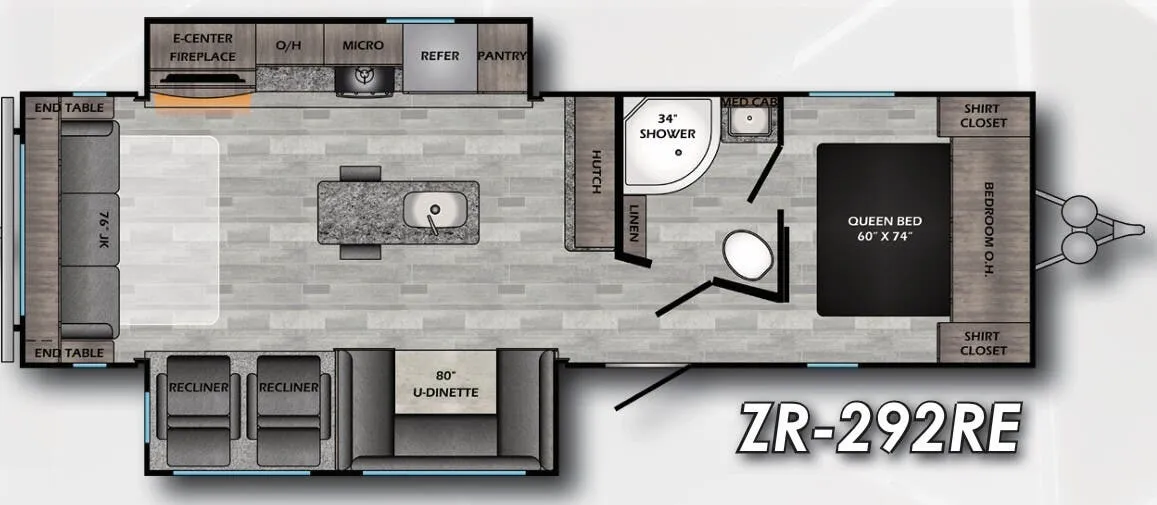 CrossRoads Zinger 292RE floor plan