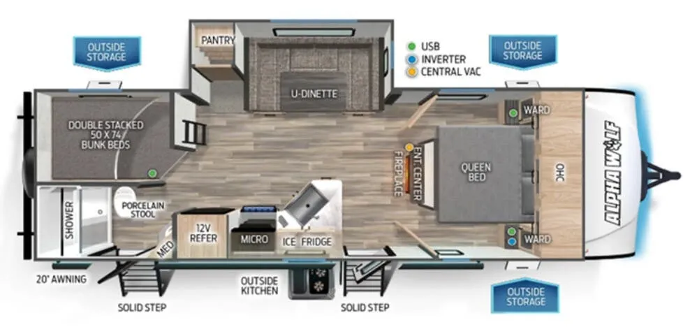2022 Forest River Cherokee Alpha Wolf 23DBH - Floor plan