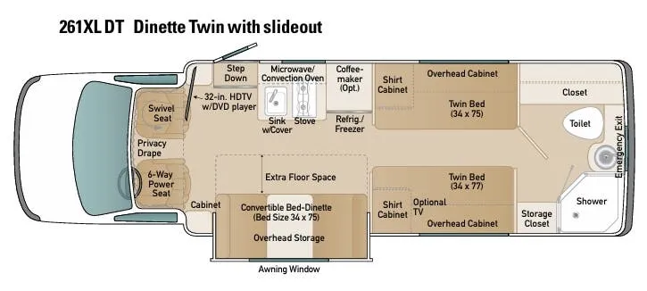 Coach House Platinum 261XL DT floor plan