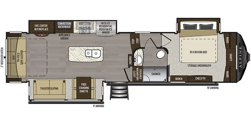 2020 Keystone Alpine 3651RL - Floor plan