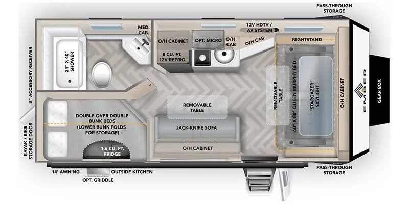 2022 Ember RV Overland Series 190MDB floor plan