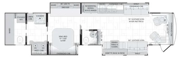 2016 American Coach American Heritage 45T - Floor plan