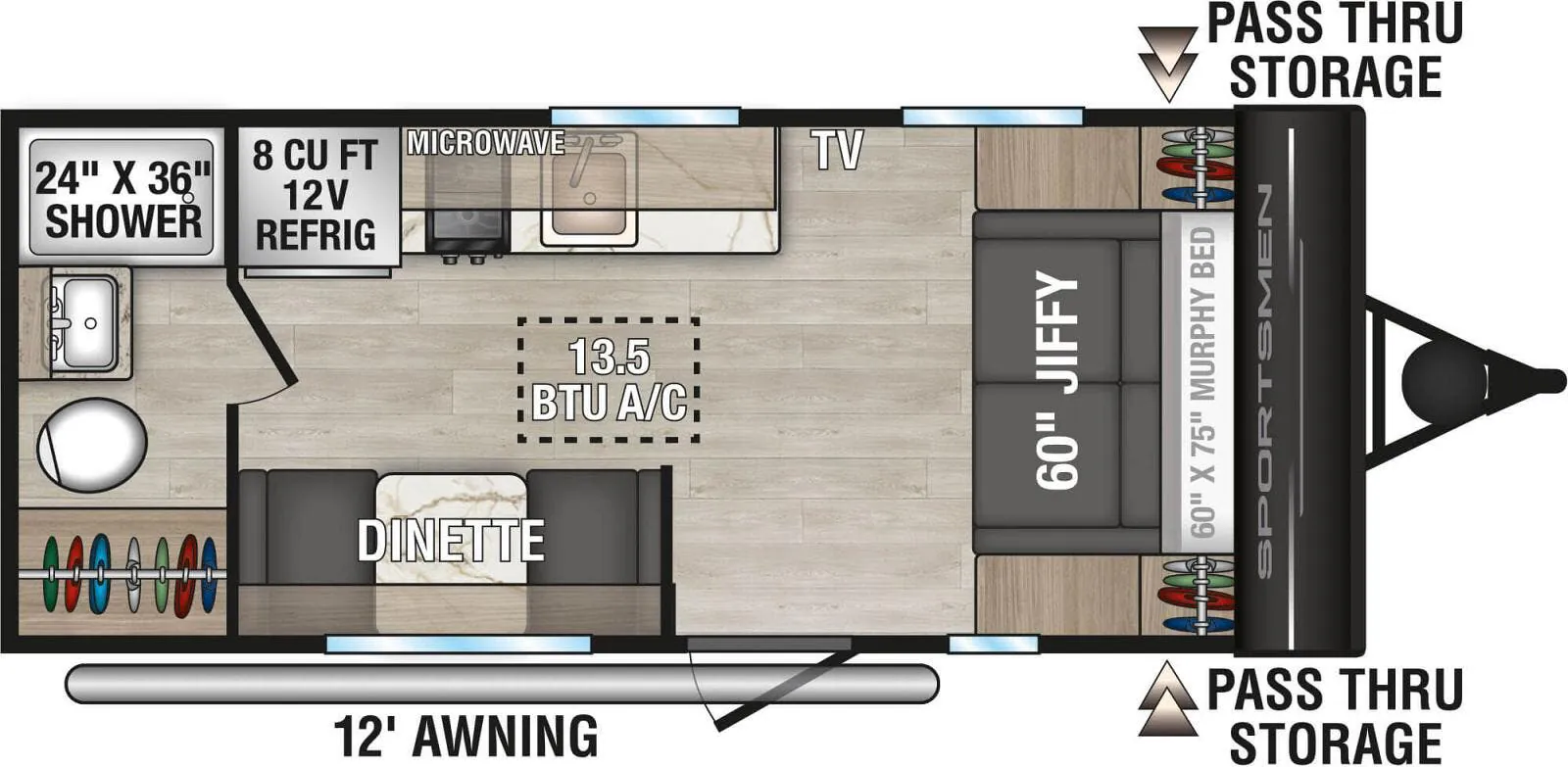 K-Z Sportsmen Classic 170MB floor plan