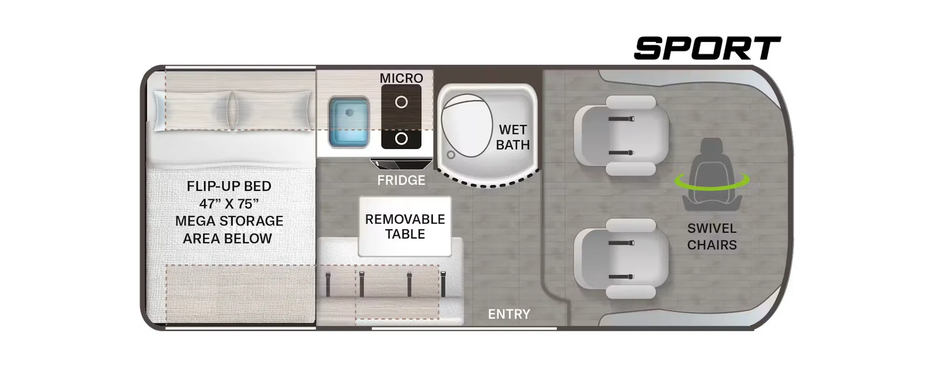 2027 Thor Motor Coach Rize Sport 18ZS - Floor plan