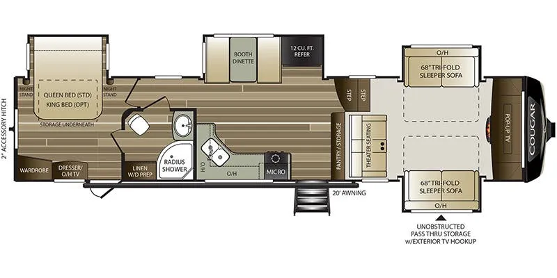 Keystone Cougar 367FLS floor plan