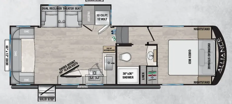 Alliance RV Avenue All-Access 26RD floor plan
