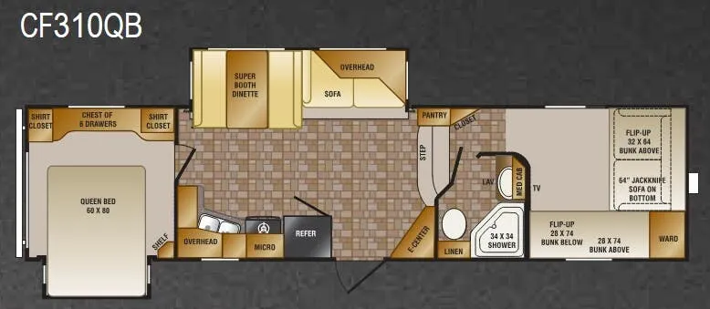CrossRoads Cruiser Sahara CF310QB floor plan