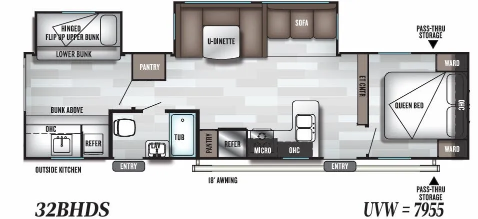 Forest River Salem 32BHDS floor plan
