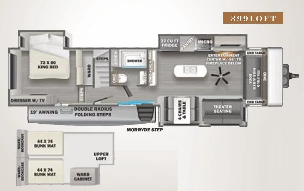 Forest River Sandpiper Destination 399LOFT floor plan