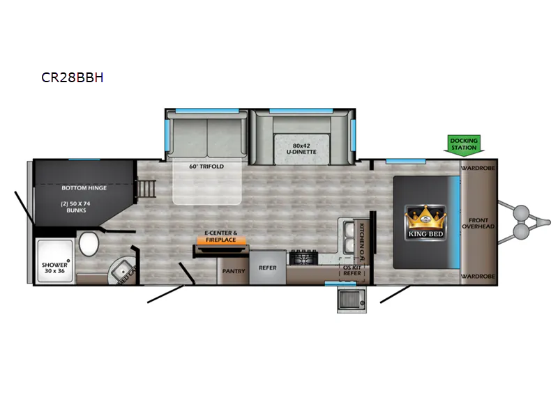 2021 CrossRoads Cruiser Aire CR28BBH - Floor plan