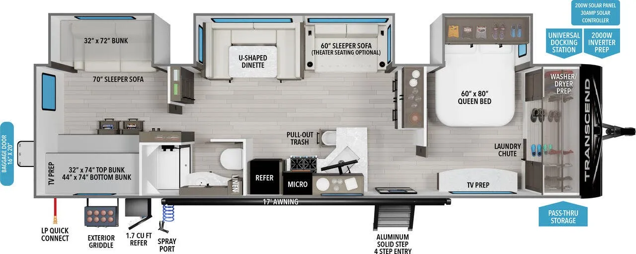 2025 Grand Design Transcend Xplor 335BHT - Floor plan