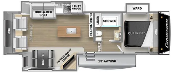 Prime Time Crusader Lite 28RL floor plan