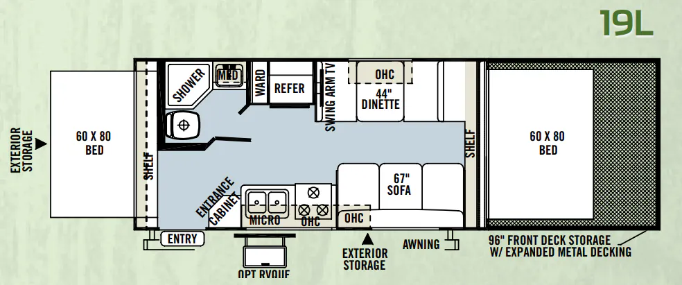 Forest River Rockwood Roo 19L floor plan