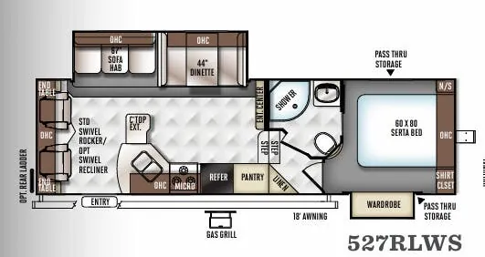 Forest River Flagstaff Super Lite 527RLWS floor plan