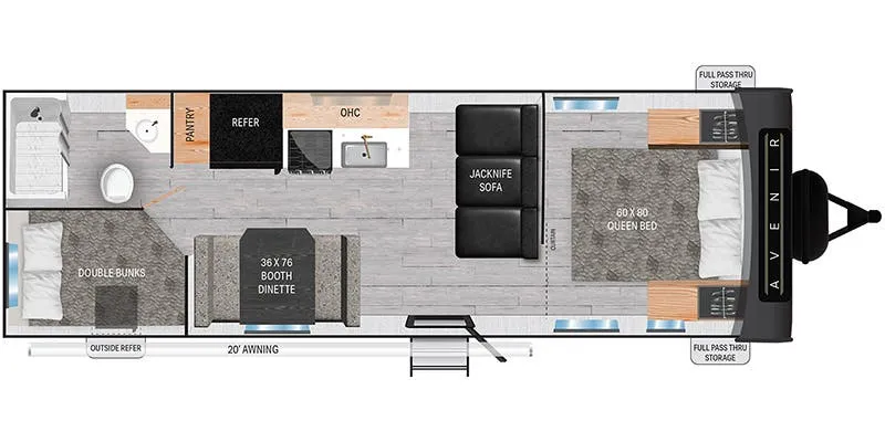 Cruiser RV Avenir A-25BH floor plan