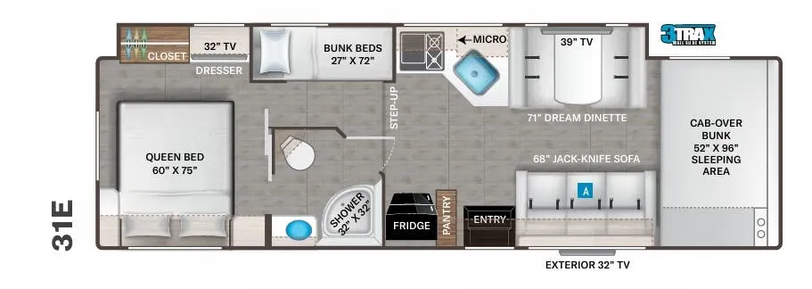 Thor Motor Coach Chateau 31E floor plan
