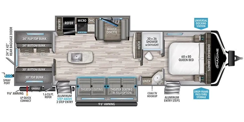 2023 Grand Design Imagine 3210BH floor plan
