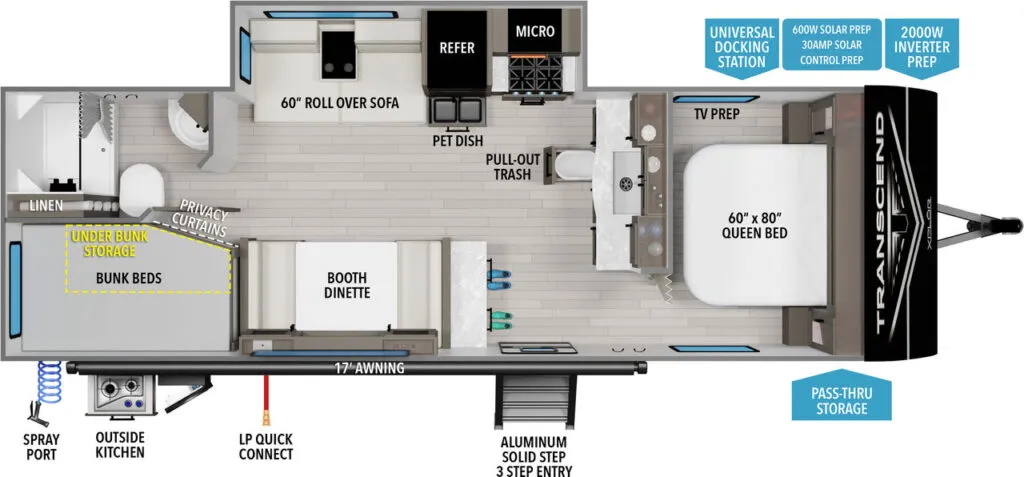 2025 Grand Design Transcend Xplor 26BHX - Floor plan