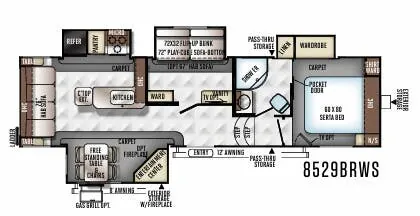 Forest River Flagstaff Classic Super Lite 8529BRWS floor plan