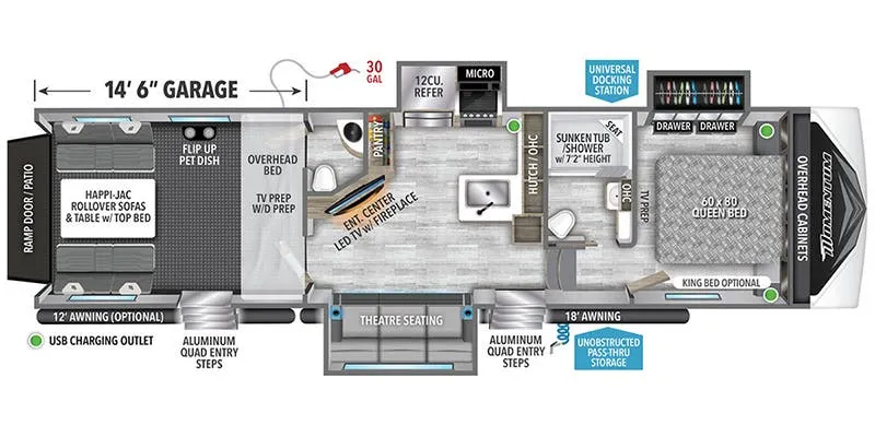 Grand Design Momentum G-Class 350G floor plan