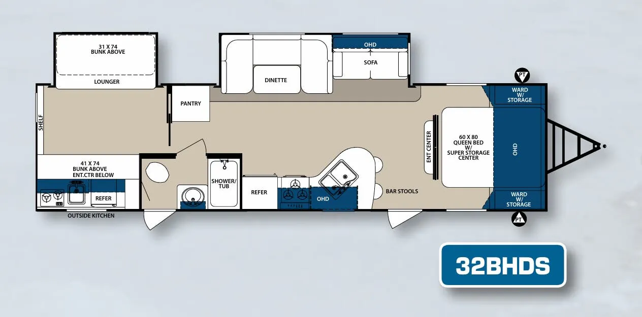 Forest River Surveyor 32BHDS floor plan