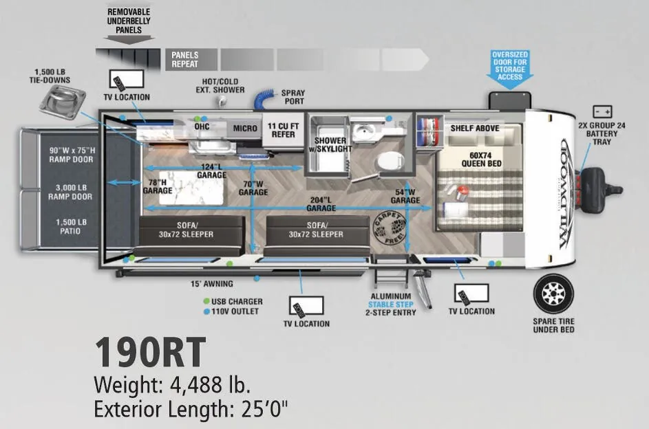 Forest River Wildwood FSX 190RTK floor plan