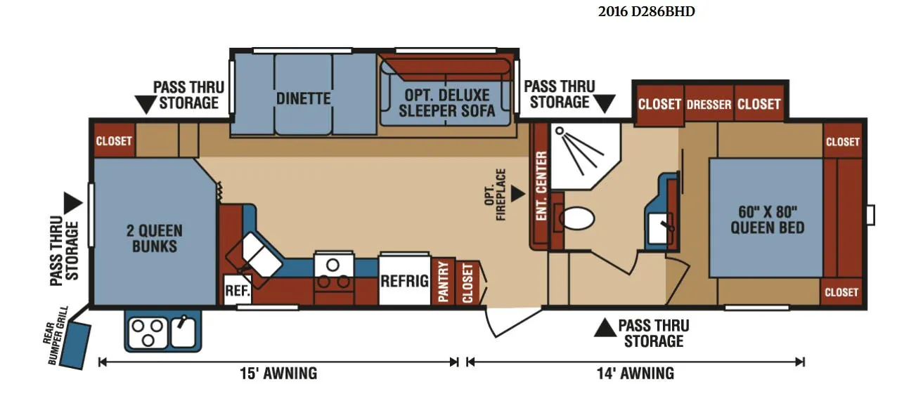 K-Z Durango 1500 D286BHD floor plan