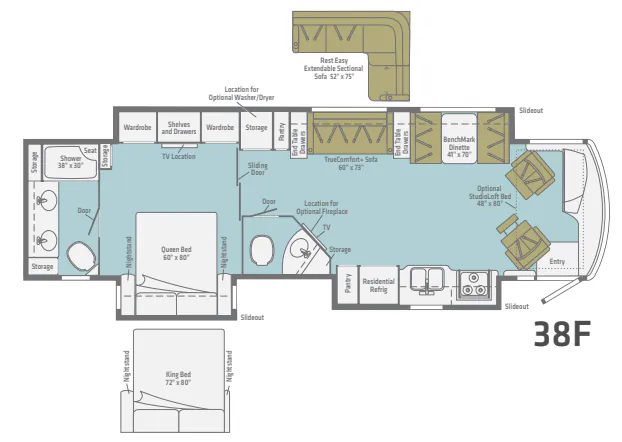 Winnebago Forza 38F floor plan